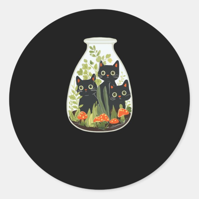 Black Cat Terrarium Sticker (Vorderseite)