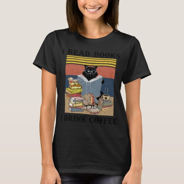 Black Cat Thatu2019s Was ich lese Bücher ich Drin T-Shirt (Vorderseite)