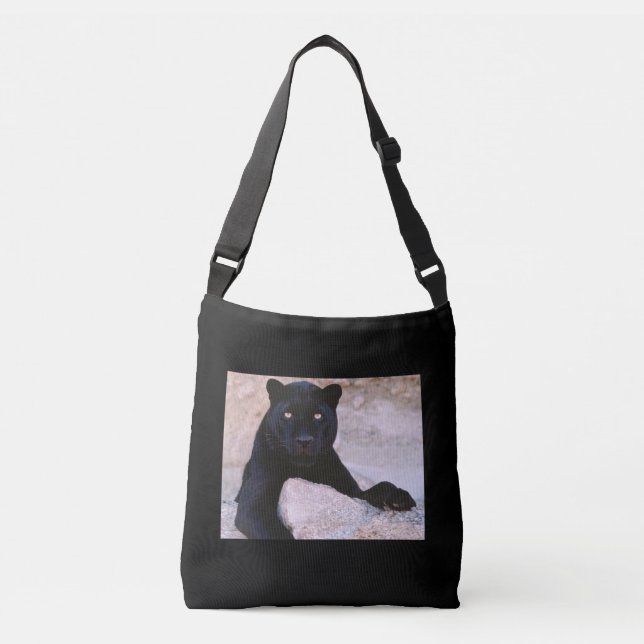 Black Cat Tote Bag Tragetaschen Mit Langen Trägern (Vorderseite)