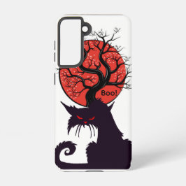 Black Cat Tree Samsung Galaxy Case – White Hülle