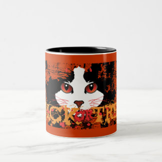 Black Cat Trick oder Treat Zweifarbige Tasse
