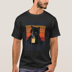 Black Cat trinkt Kaffee buchstabiert rückwärts ist T-Shirt