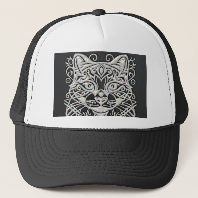 Black Cat Trucker Hat Truckerkappe (Vorderseite)