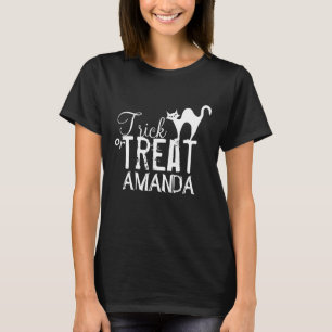 Black Cat Typografy Trick oder Treat Halloween T-Shirt