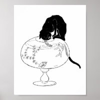 Black Cat und Goldfish, Alexandre Steinlen