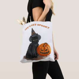 Black Cat und Kürbiskürbis Halloween Tote Bag