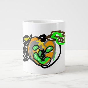 Black Cat und Kürbislaterne Latte Jumbo-Tasse