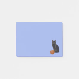 Black Cat und Orange Pumpkin Fotos Light Blue Post-it Klebezettel