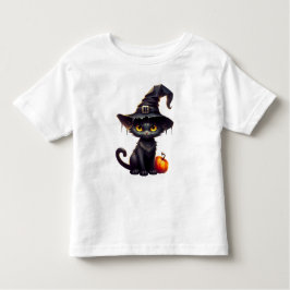Black Cat und Pumpkin Halloween Kleinkind T-shirt