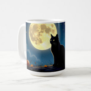 Black Cat und Pumpkins Kaffeetasse