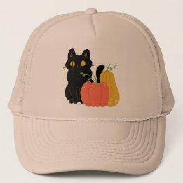 Black Cat und Pumpkins Truckerkappe