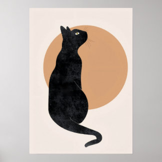 Black Cat und Yellow Sun Poster