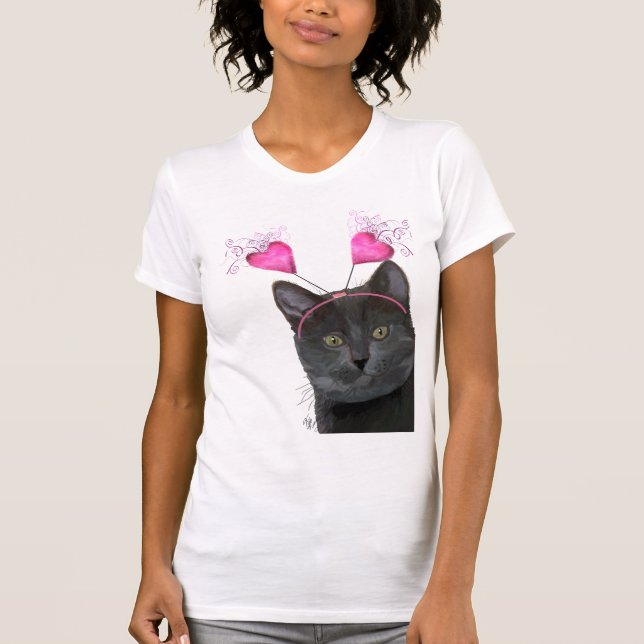 Black Cat Valentine T-Shirt (Vorderseite)