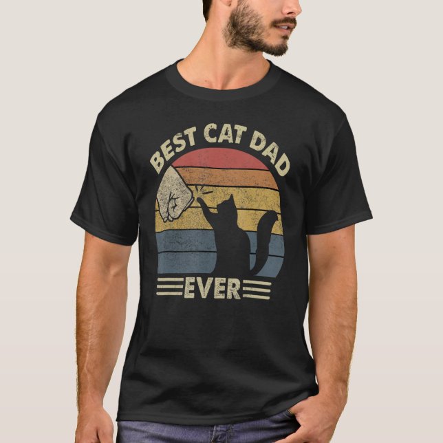 Black Cat Vater - Bester Cat Vater je Kitten Lover T-Shirt (Vorderseite)