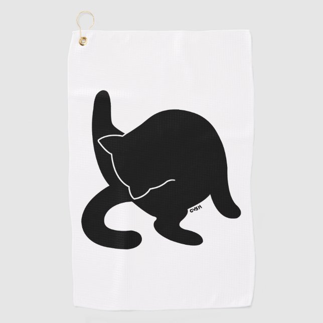 Black Cat versus Humans mp Golfhandtuch (Vorderseite)