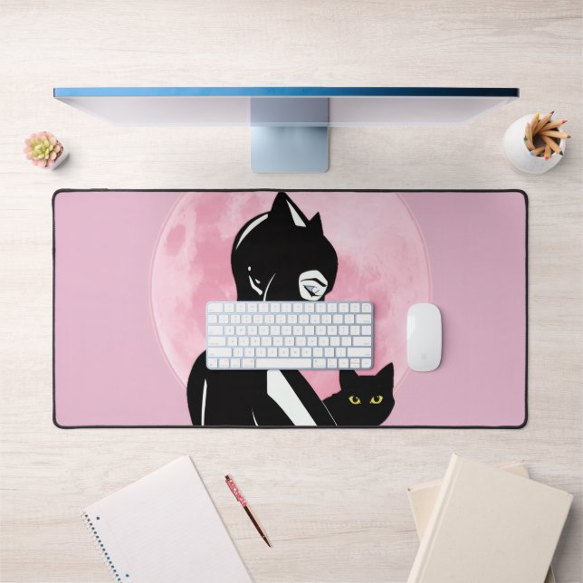 Black Cat Vibes Mouse Pad Schreibtischunterlage (Büro 1)