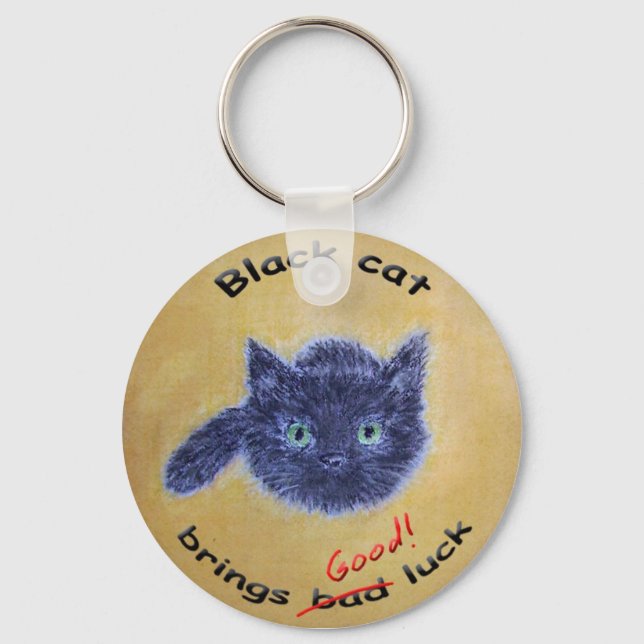 Black cat viel Glück Schlüsselanhänger (Vorderseite)