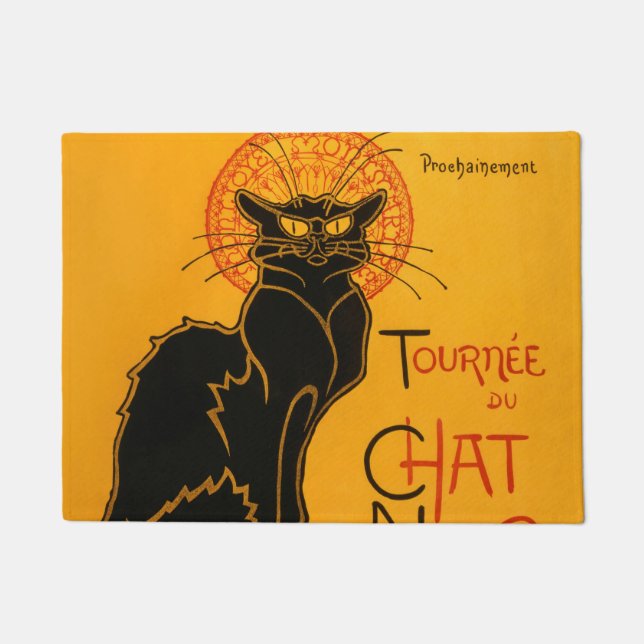 Black Cat Vintag Halloween Steinlen Poster Fußmatte (Vorderseite)