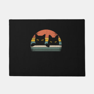 Black Cat Vintag Retro Style - Cats Lover Gift Fußmatte