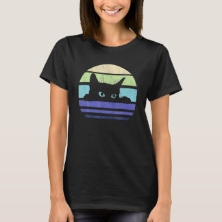 Black Cat Vintag Retro Style Katzen Niedlich Kitty T-Shirt