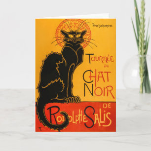 Black Cat Vintage Halloween Steinlen Poster Karte