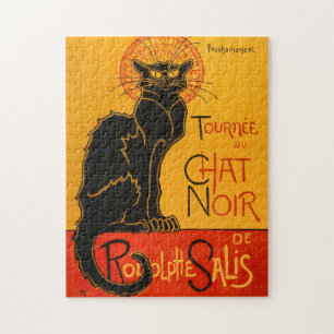 Black Cat Vintage Halloween Steinlen Poster Puzzle