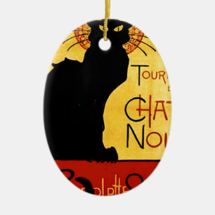 Black Cat Vintage Tournée du Chat Noir, Theophile Keramikornament