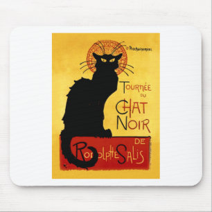 Black Cat Vintage Tournée du Chat Noir, Theophile Mousepad