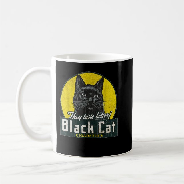 Black Cat Vintage Zigaretten Men Women Lover Kaffeetasse (Links)