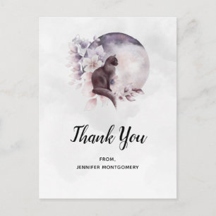 Black Cat von einem magischen Vollmond Danke Postkarte