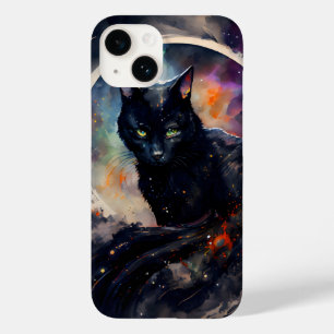Black Cat Watercolor Eclipse Moon Artwork Case-Mate iPhone 14 Hülle
