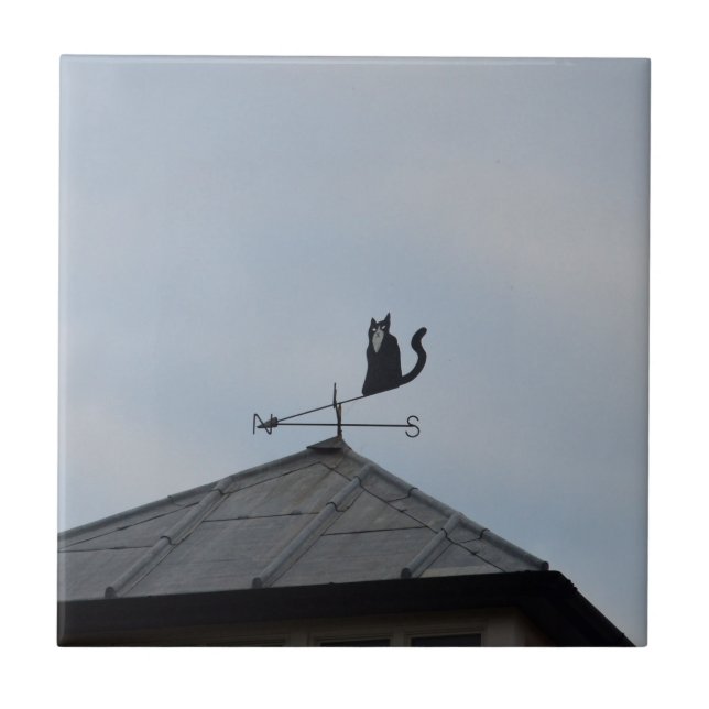 Black Cat Weather Vane Fliese (Vorderseite)