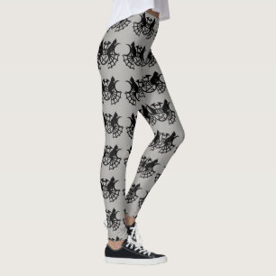 Black Cat Web Moon Witch laufen Joggen komfortabel Leggings