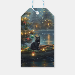 Black Cat Weihnachten Feierliche Reise Geschenkanhänger