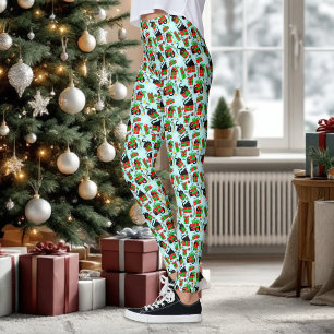 Black Cat Weihnachten präsentiert. Leggings