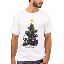 Black Cat Weihnachtsbaum Design Sparkling Sterne