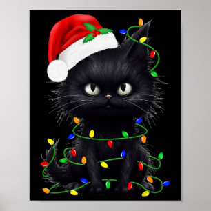 Black Cat Weihnachtsfamilie Matching Pajamas Poster