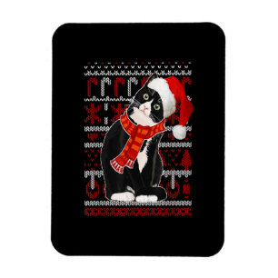 Black Cat Weihnachtsmannmütze Ugly Christmas Sweat Magnet
