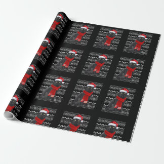Black Cat Weihnachtsmannmütze UGLY Weihnachts Paja Geschenkpapier
