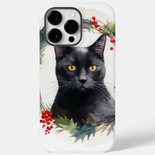 Black Cat Weihnachtsschreath Festivals Kitten Case-Mate iPhone 14 Pro Max Hülle