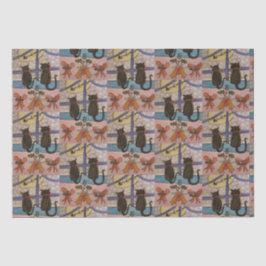 Black Cat Weihnachtszettel Seidenpapier