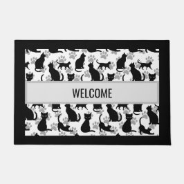 Black Cat Welcome Mat - Halloween & Zuhause Fußmatte