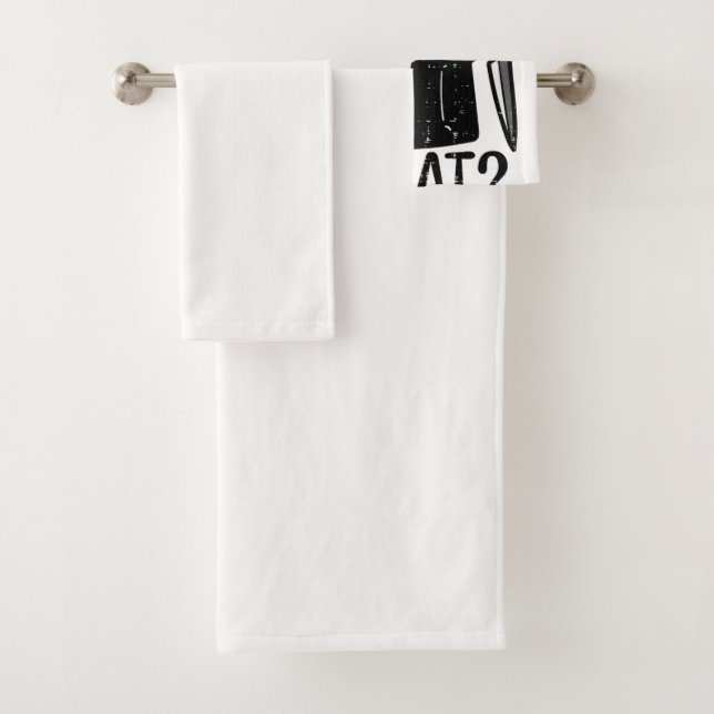 Black Cat What Knife Funny Murderween Pet Badhandtuch Set (Insitu)