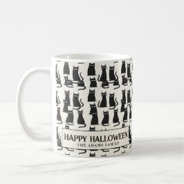 Black Cat white Halloween Coffee Tasse