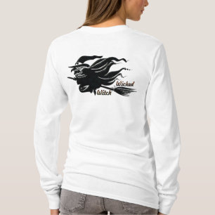 Black Cat Wicked Witween Halloween T-Shirt