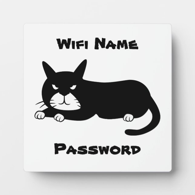Black Cat Wifi-Erinnerung Fotoplatte (Vorderseite)