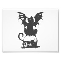 Black cat with monster wings - Choose back color