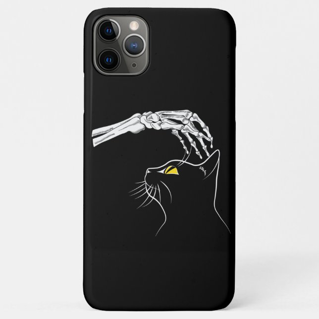 Black Cat With Skeleton Hand Halloween Spooky Case-Mate iPhone Hülle (Rückseite)