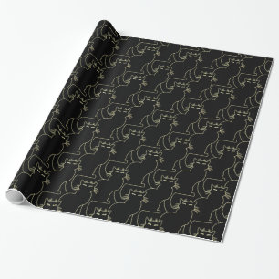 Black Cat Wrapping Paper Weihnachtspapier Geschenkpapier
