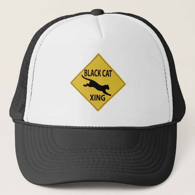 Black Cat Xing Truckerkappe (Vorderseite)